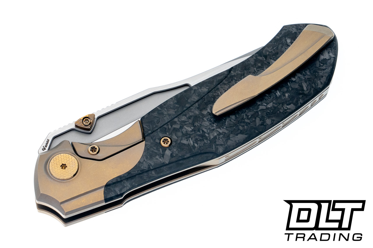 Null Knives Vandal - Stonewash Bronze Ti - Marbled Carbon Fiber