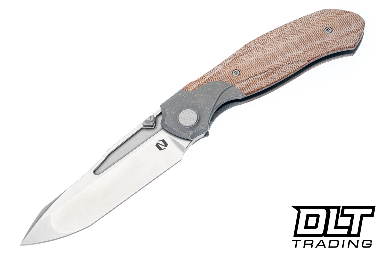 ウガンダ産 カールウエルナイ 72mm Null Knives Vandal - Dark Stonewashed Ti - Natural Micarta Inlay