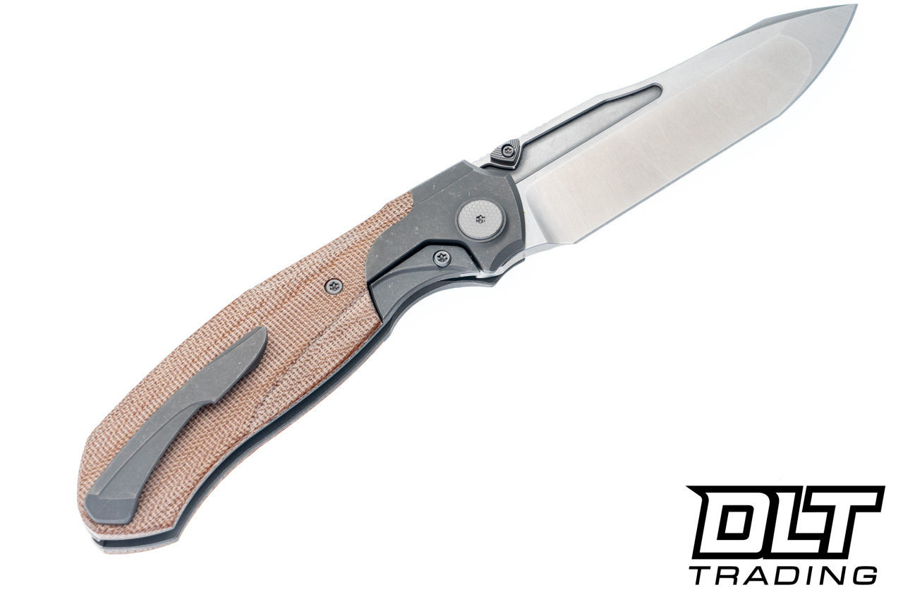 ノデルデザイン 新品 3ndelier blade(Brass ver) Null Knives Vandal - Dark Stonewashed Ti - Natural Micarta Inlay