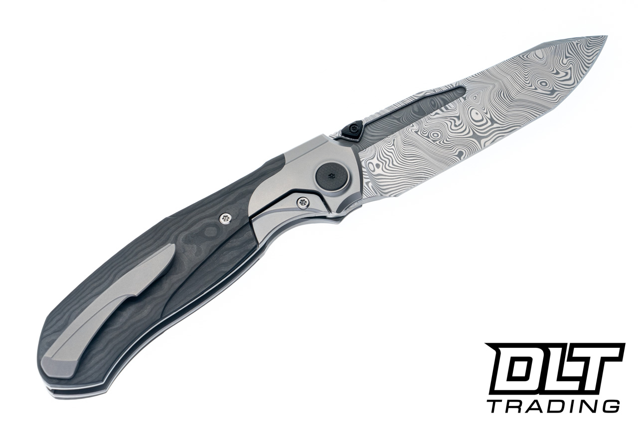 Null Knives Vandal - Bead Blasted Ti - Black Camo FatCarbon Inlay