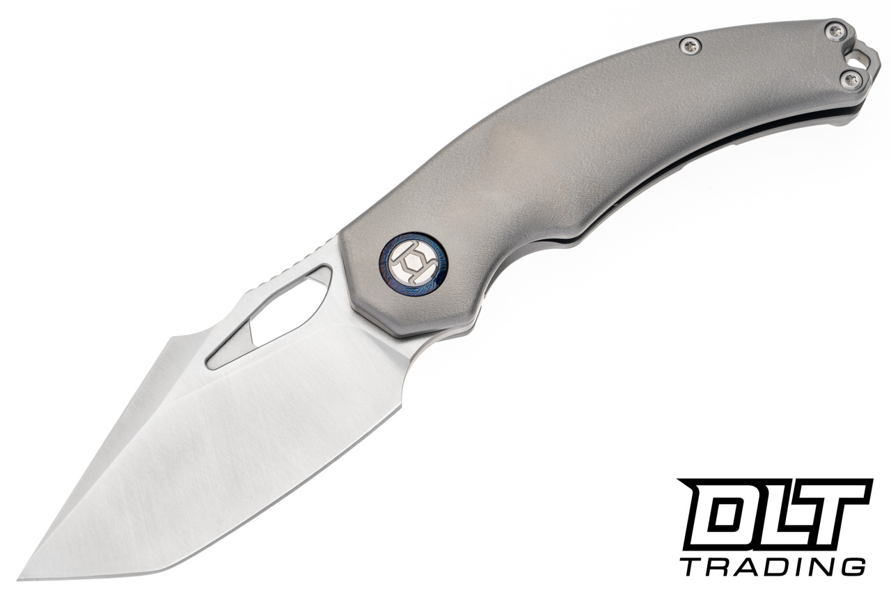 Kunwu Poon Padre - Orange Peel Titanium - Satin S90V Blade - DLT