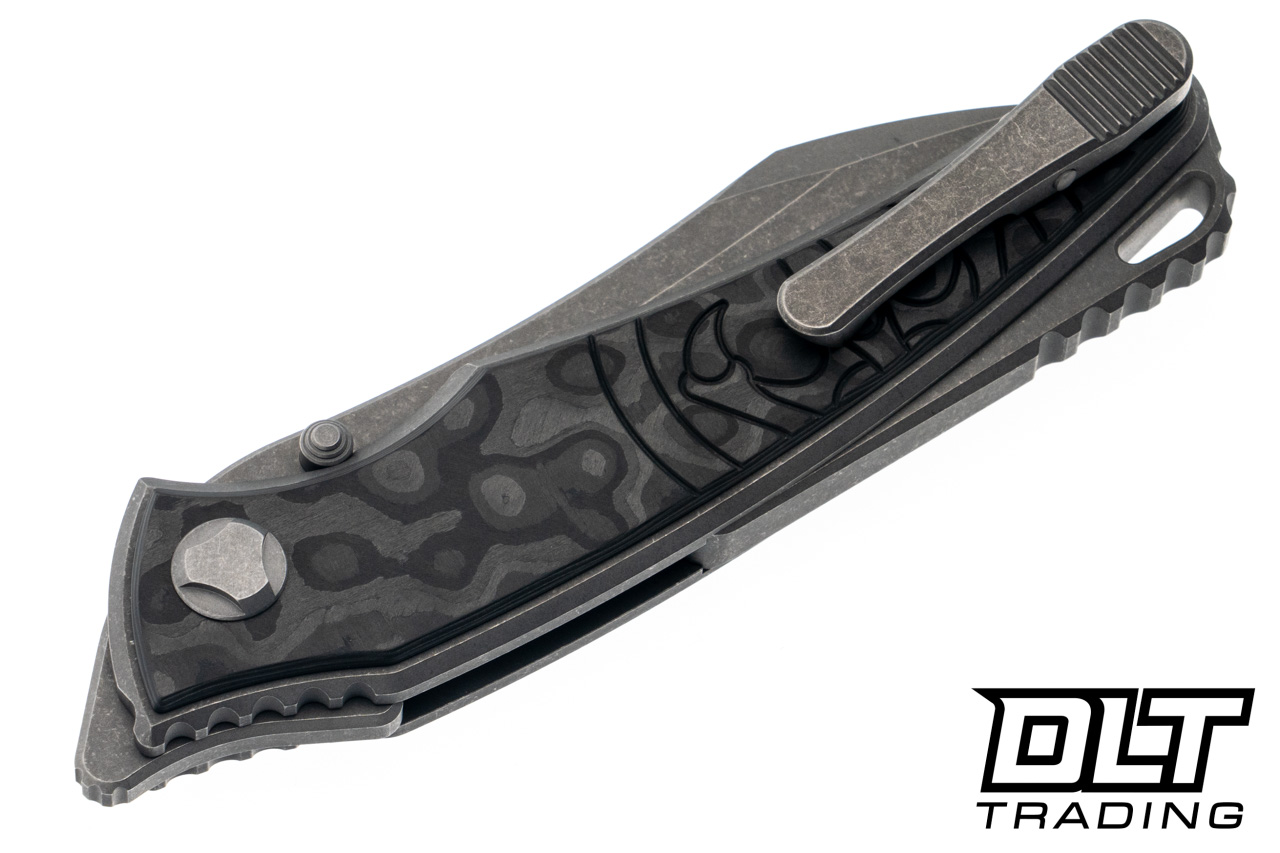 Hawk Knives Talon M390 - Titanium Handle - Black Camo FatCarbon