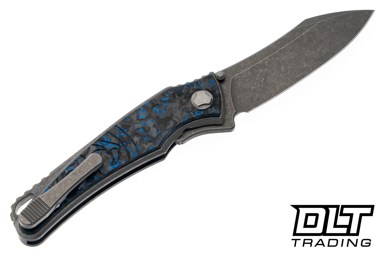 Hawk Knives Talon M390 - Titanium Handle - Blue TechnoCarbo