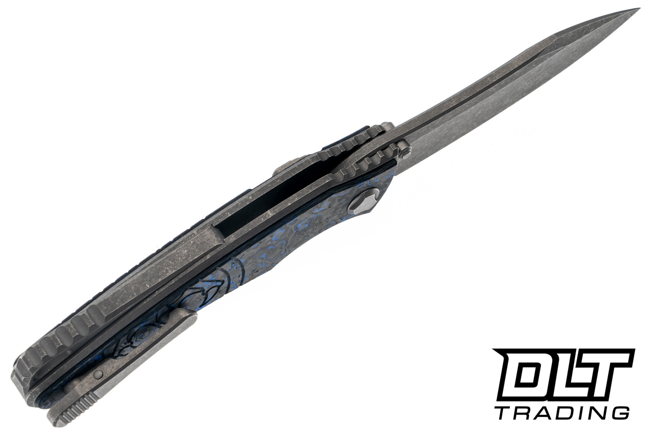 Hawk Knives Talon M390 - Titanium Handle - Blue TechnoCarbo