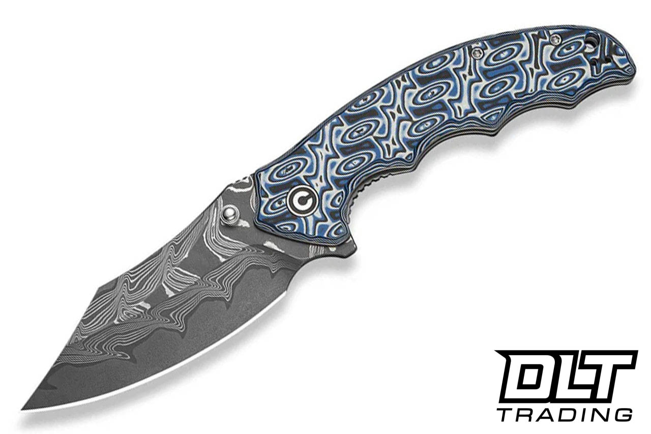 CIVIVI Knives 24068-DS1 Pentad Flipper - Blue/White Vortex Micarta
