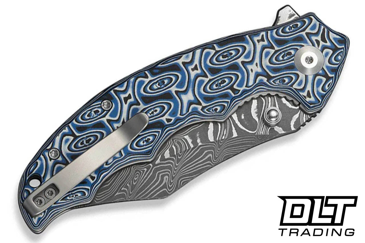 CIVIVI Knives 24068-DS1 Pentad Flipper - Blue/White Vortex Micarta