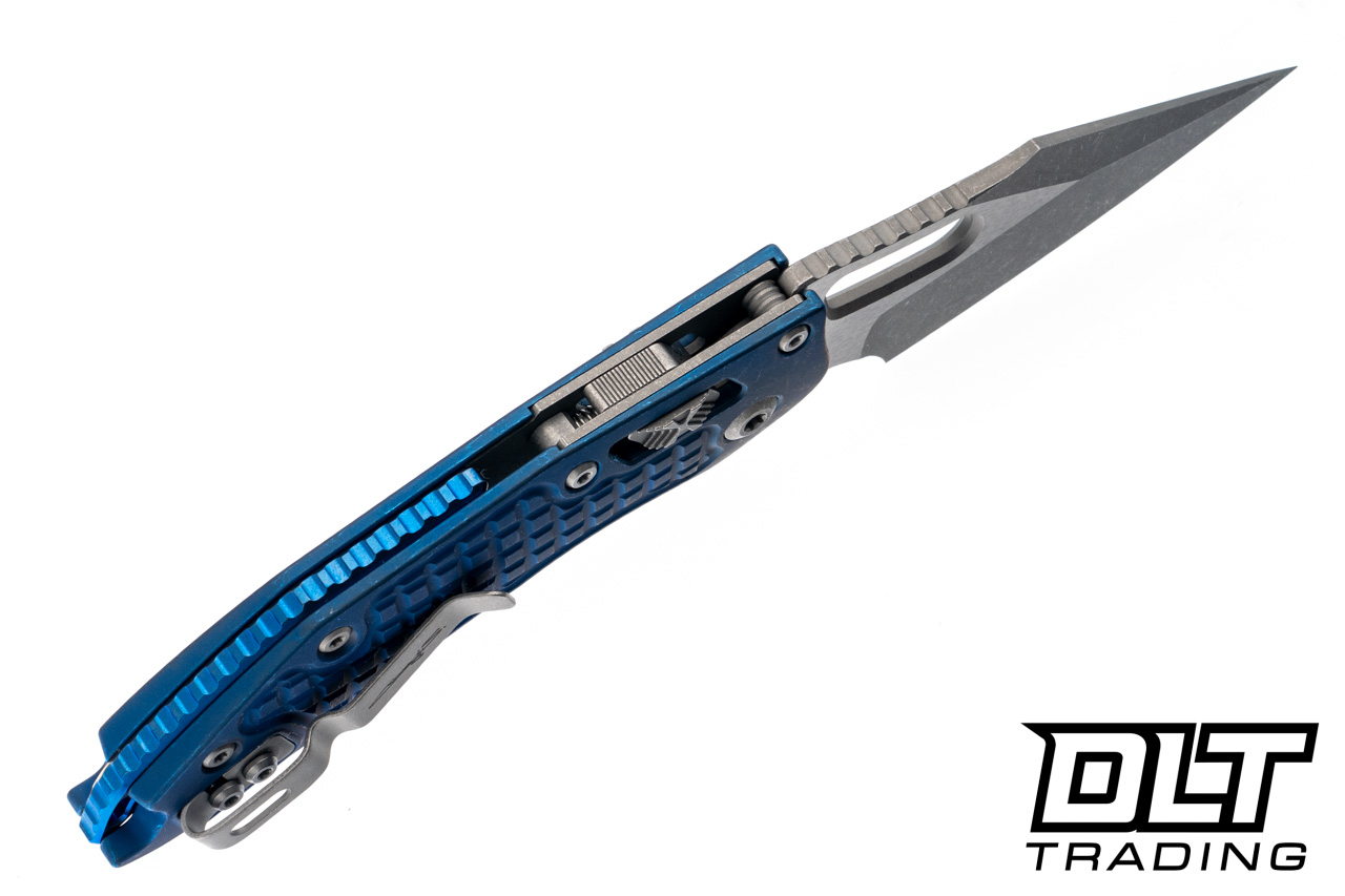 Microtech Stitch Ram-Lok - Antique Blue Titanium Frag Handle