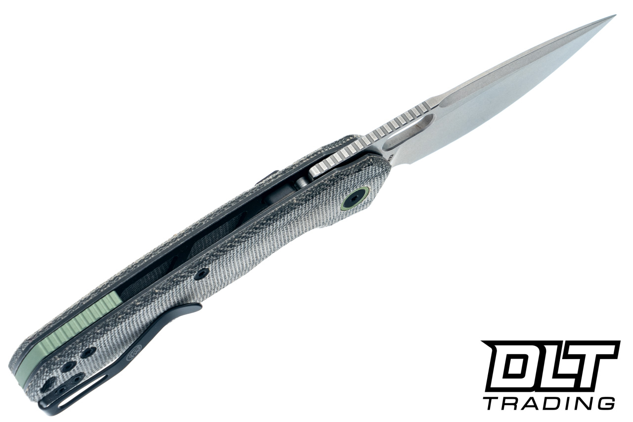 Vosteed Psyop - Black Micarta - Stonewash Elmax Drop Point Blade