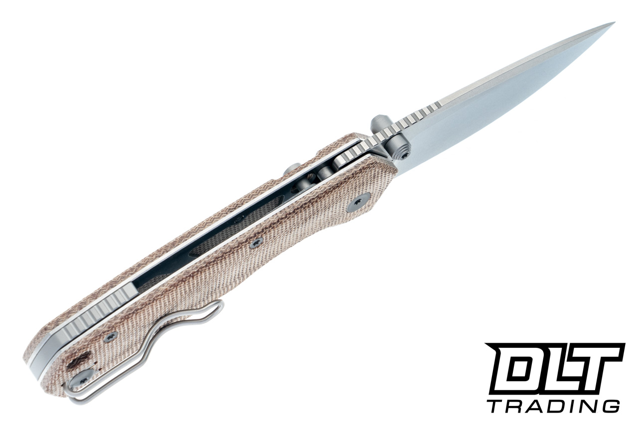 Vosteed Psyop 299 - Natural Micarta - Stonewash Stainless Drop