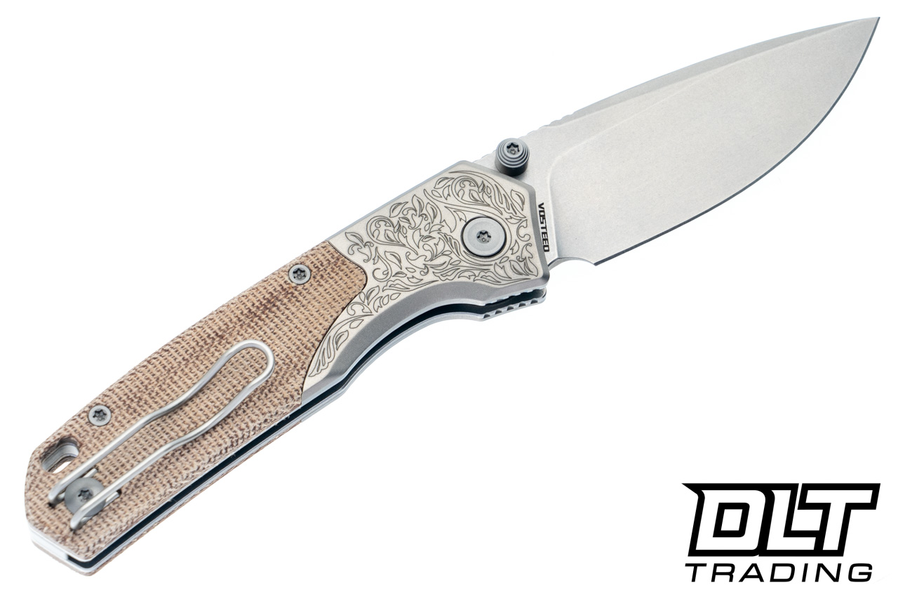 Vosteed Psyop 299 - Natural Micarta - Titanium Bolster - Stonewash