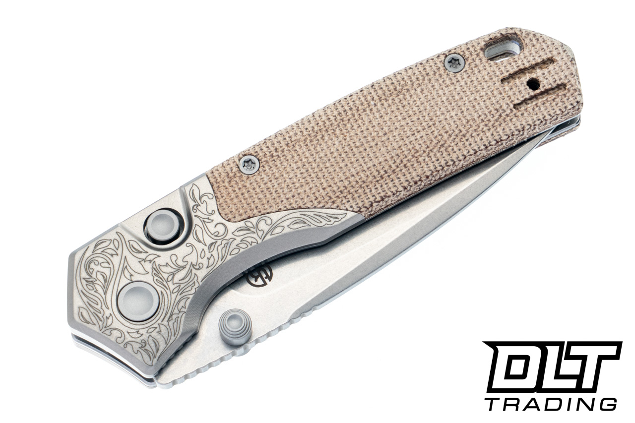 Vosteed Psyop 299 - Natural Micarta - Titanium Bolster - Stonewash