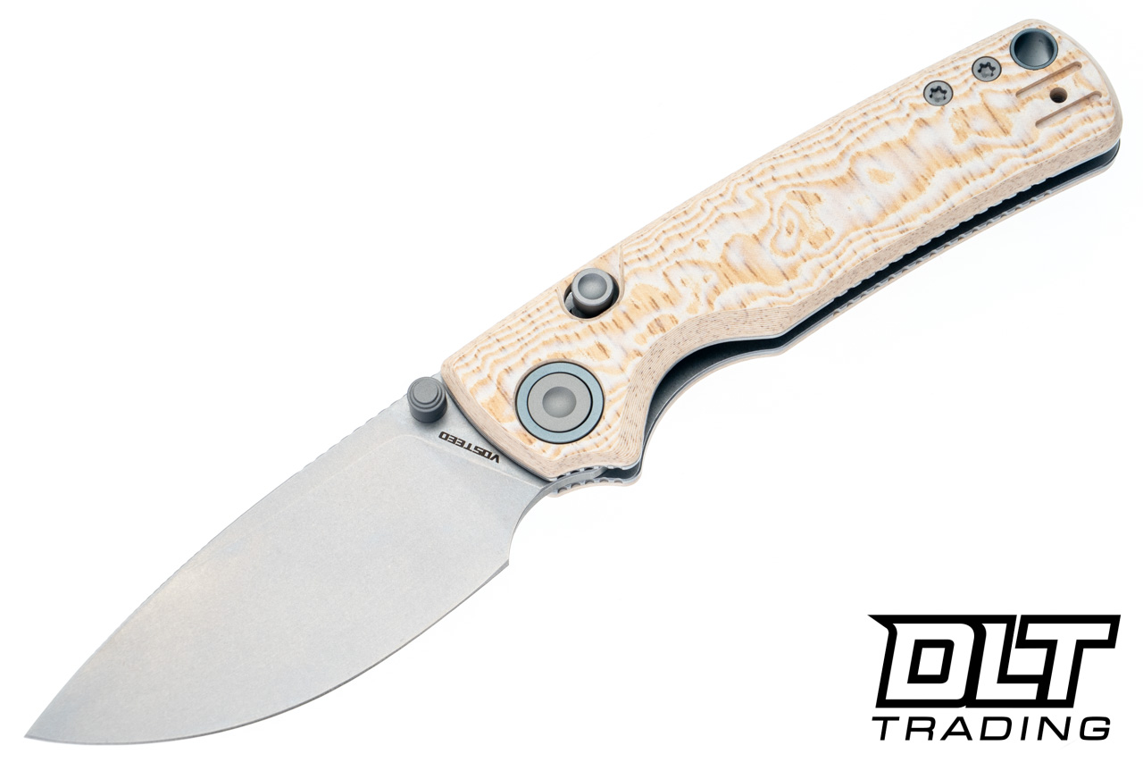 和楽器 MICA Vosteed Porcupine - Bamboo Micarta - Stonewash 14C28N Drop Point