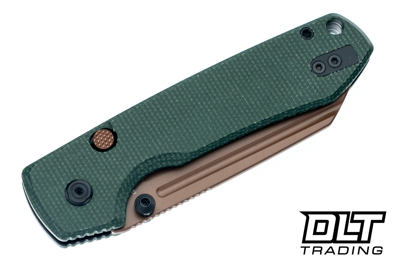 Vosteed Raccoon 2.0 - Green Micarta - Copper Dune 14C28N Modified