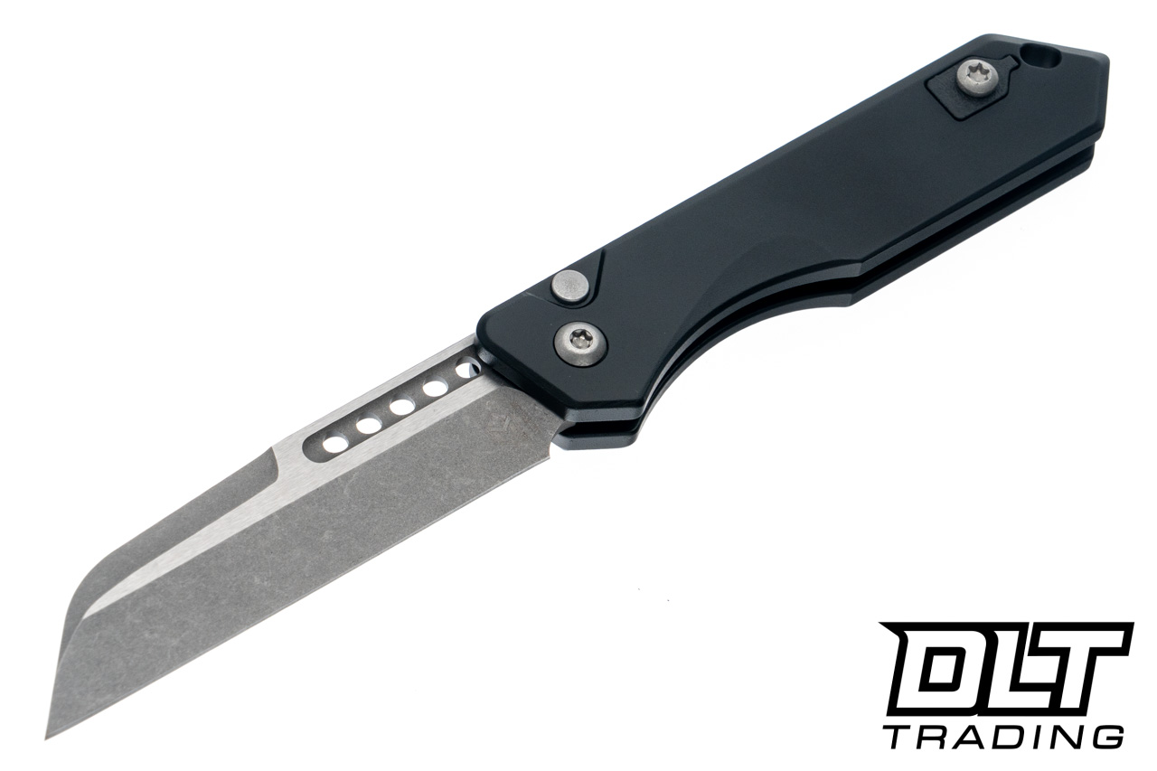 Heretic Jinn Auto - Wharncliffe Battleworn MagnaCut Blade - Black
