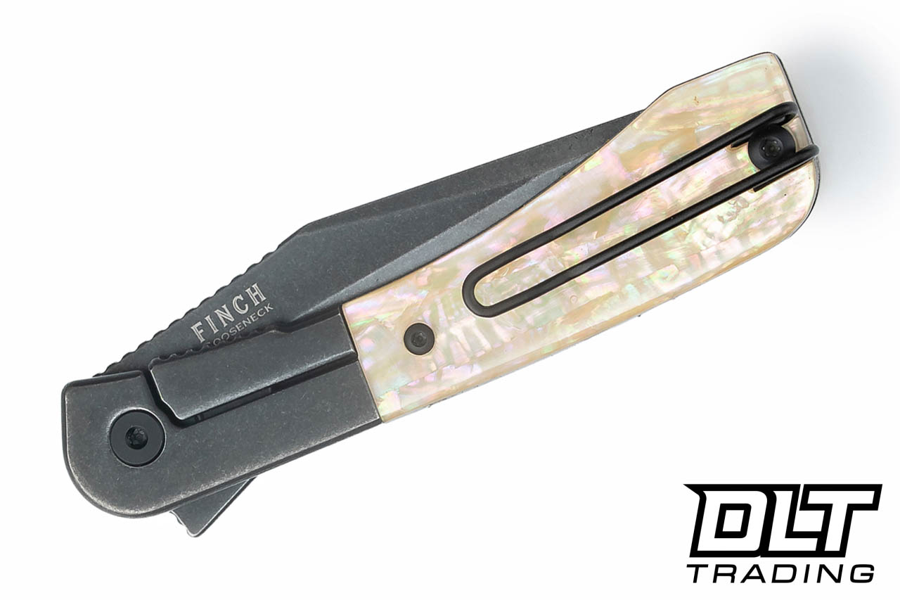 Finch Gooseneck - Mother of Pearl - Blackwashed 14C28N Blade - DLT