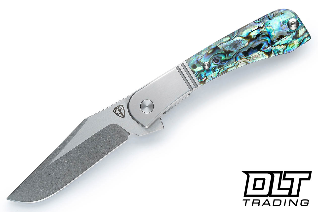 Finch Gooseneck - Abalone - Satin Stonewashed 14C28N Blade - DLT