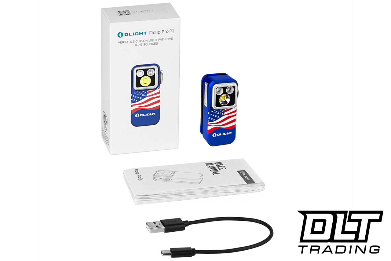 Olight Oclip Pro S Clip Flashlight - Stars & Stripes - DLT Trading