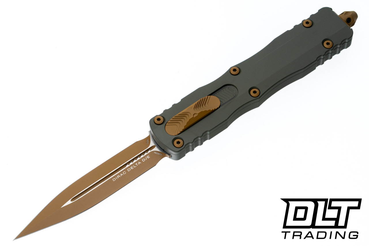 Microtech Dirac Delta D/E - Moss Green Handle - Cerakote Blade