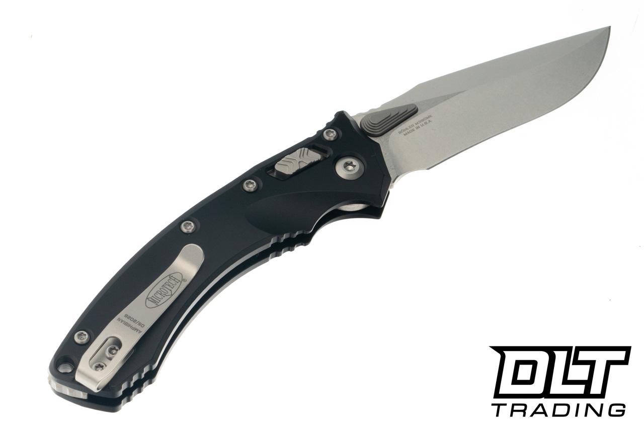 Microtech Amphibian Mini Ram-Lok - Black Handle - Stonewashed