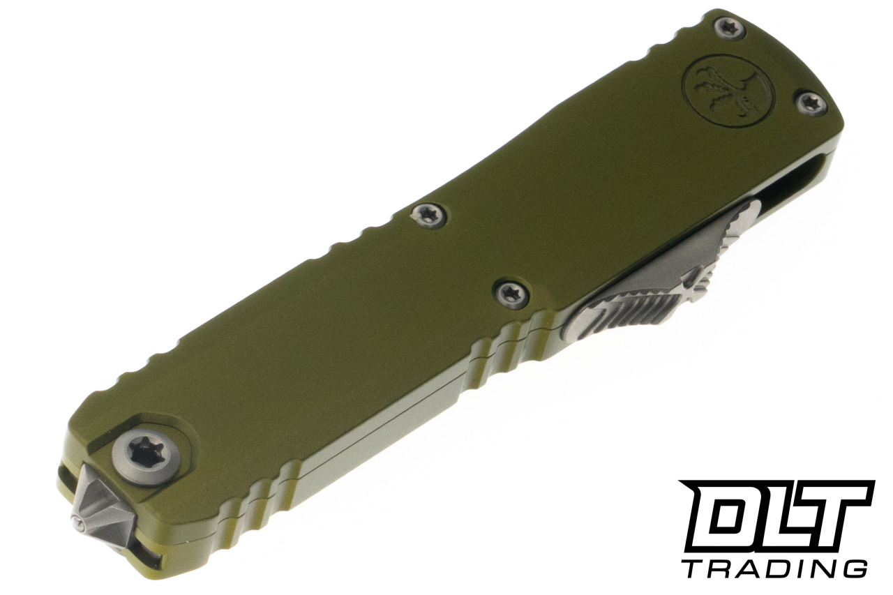 Microtech UTX-70 Gen IV D/E - OD Green Handle - Stonewashed Blade