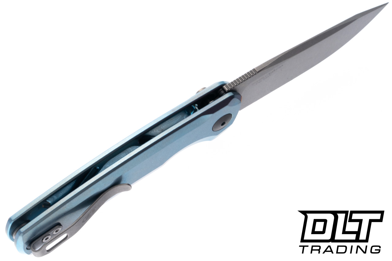 Zero Tolerance 0044BLU Button Lock Flipper - Blue Titanium