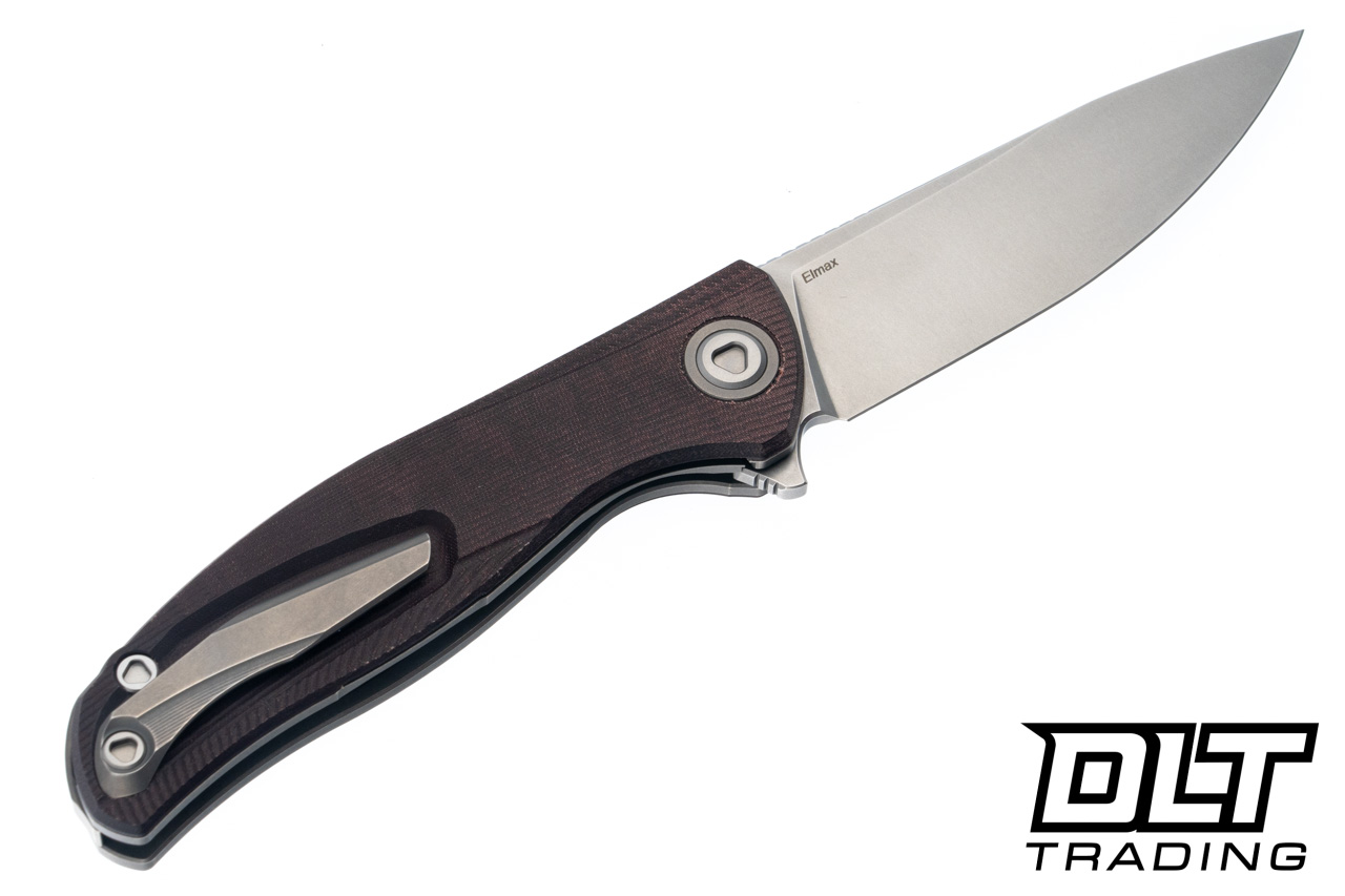 Shirogorov F95 Ursus MRBS - Maroon Canvas Micarta - Stonewash