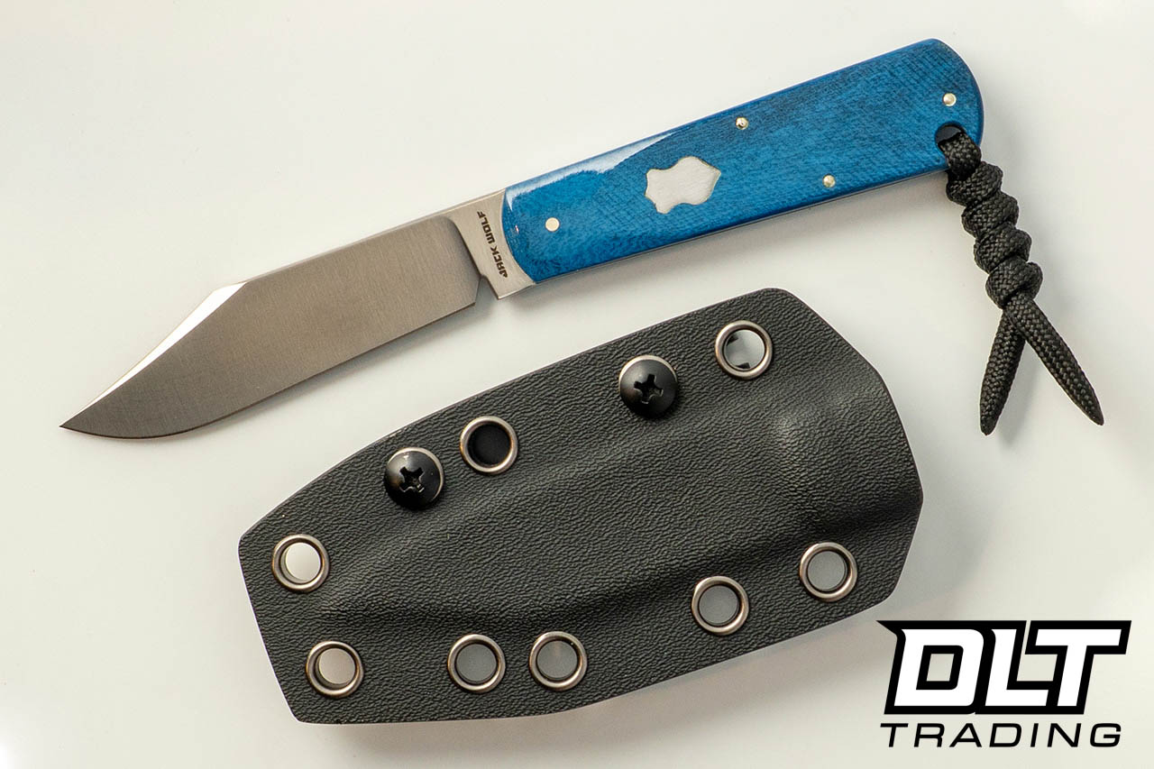 Jack Wolf Knives Gateway FIXedc - Sawcut Blue Bone - DLT Trading