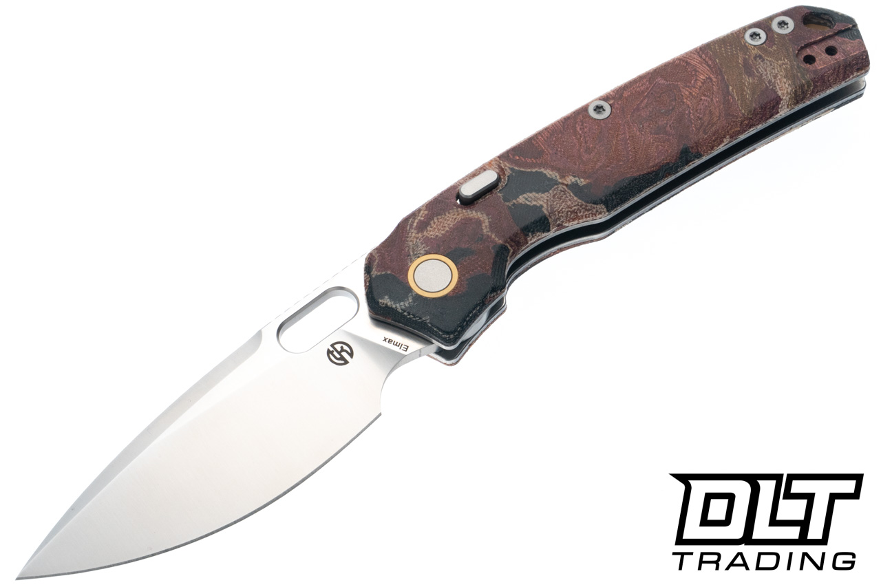Vosteed Psyop - Canvas Rag Burl Red Currant Micarta - Stain Elmax