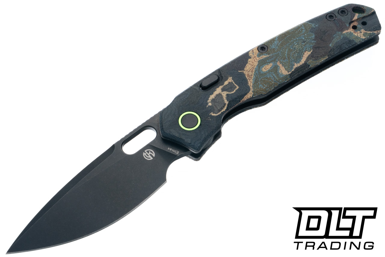 Vosteed Psyop - Canvas Rag Burl Blue Currant Micarta - Black