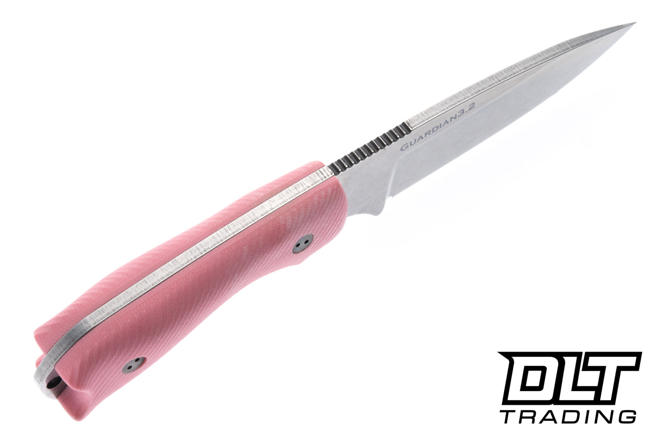 Bradford 3.2 MagnaCut - 3D Microtextured Pink G-10 - Sabre Grind