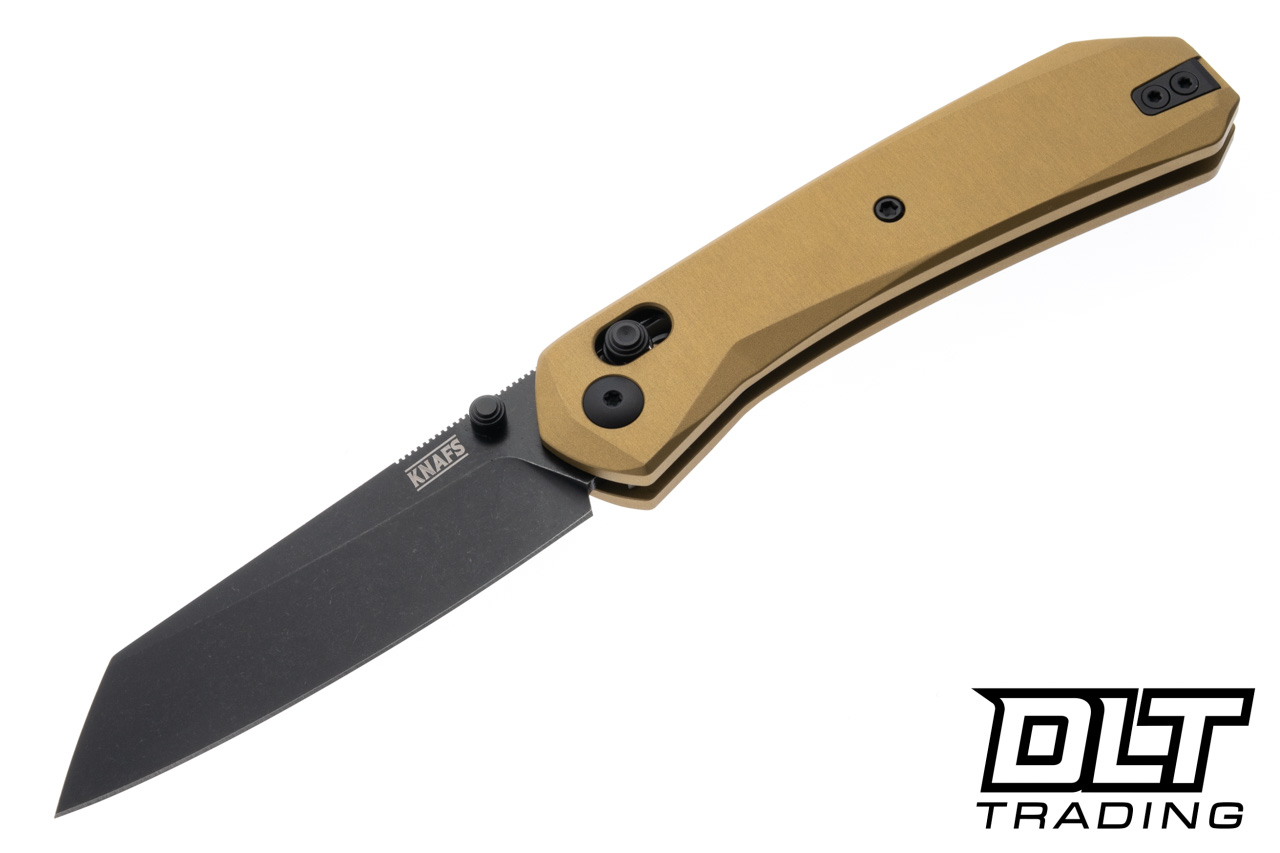 カナリィジェナー KNAFS Lander 2 - Gold Aluminum - Reverse Tanto Elmax Blade - DLT