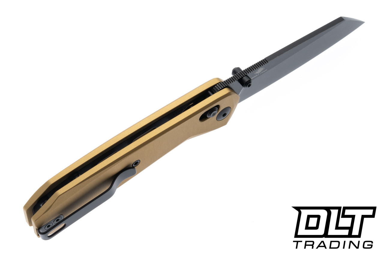KNAFS Lander 2 - Gold Aluminum - Reverse Tanto Elmax Blade - DLT