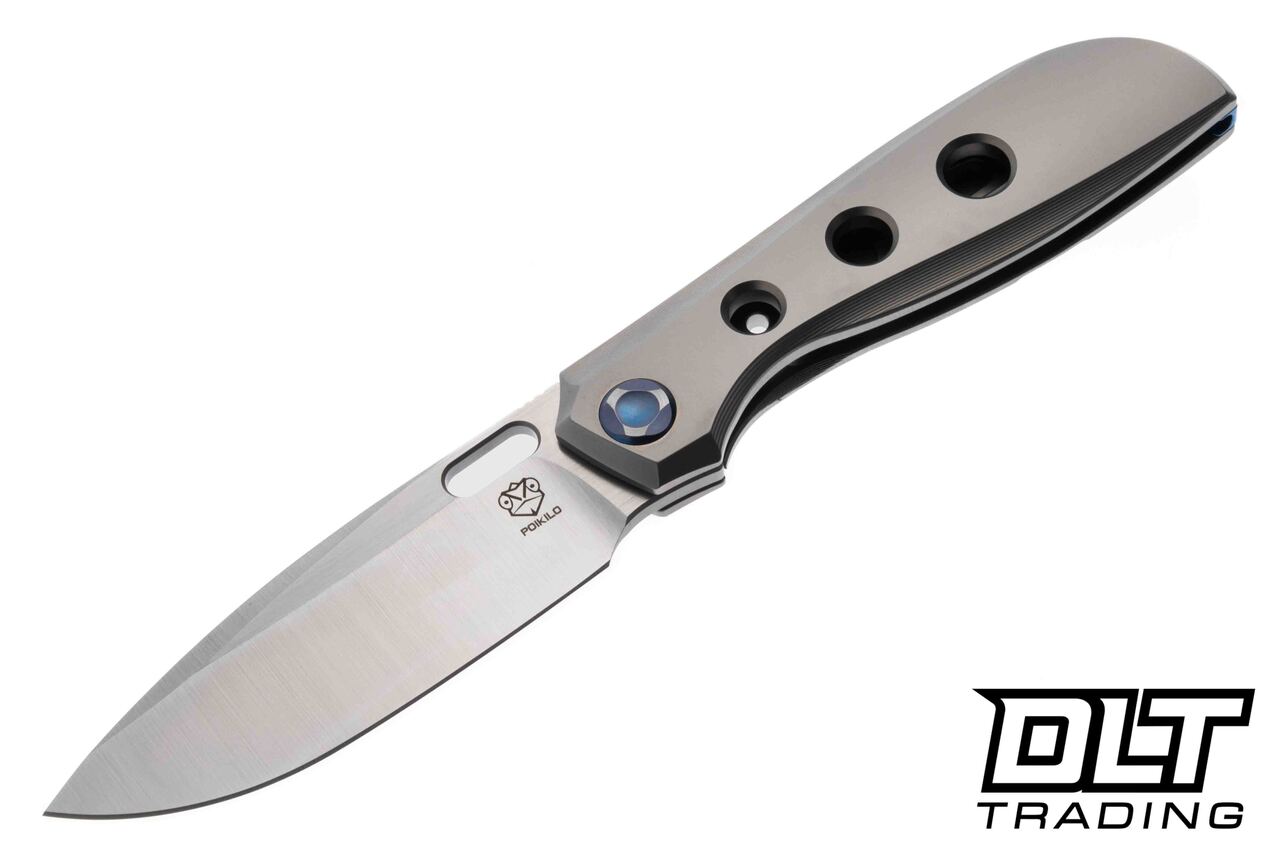 Poikilo Blade Gecko WS3 - Pearlescent Titanium - 3 Holes - Blue