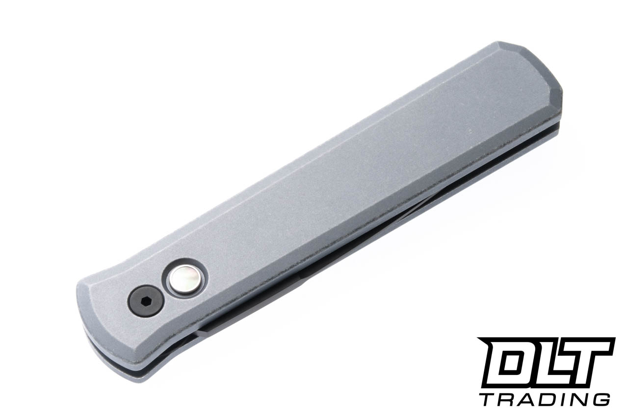Pro-Tech Godfather - Battleworn Grey Aluminum - Black DLC 154CM