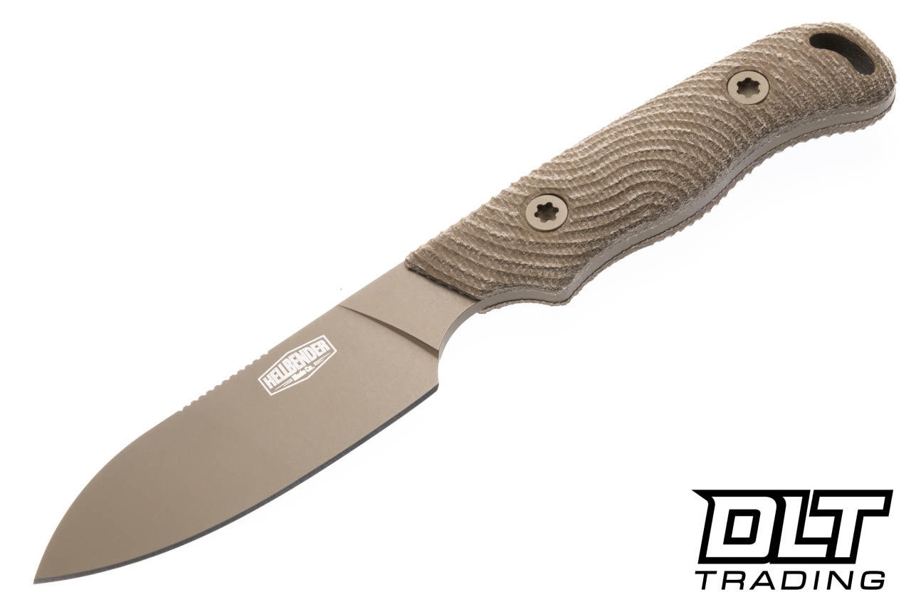 Hellbender Ranch Hand - OD Green Micarta - Coyote Cerakote