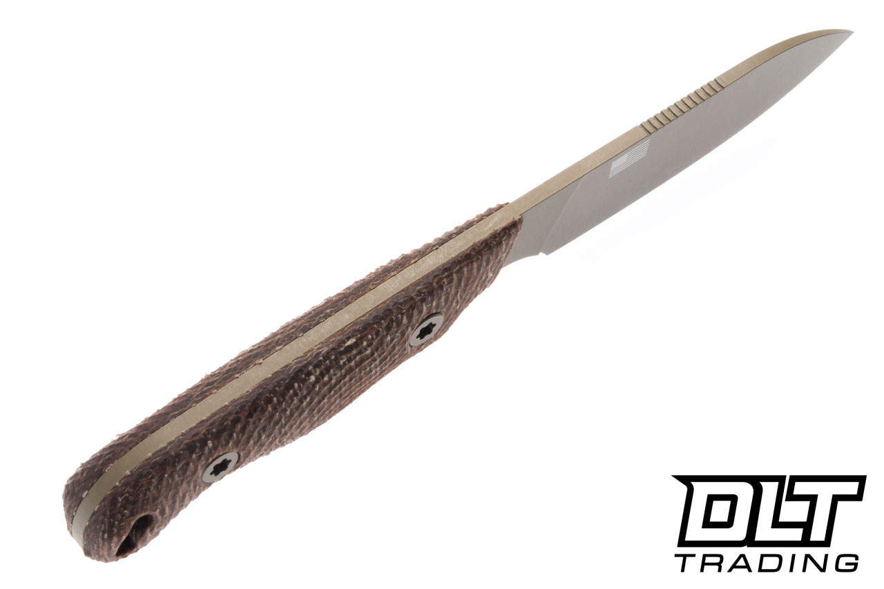 Hellbender Ranch Hand - Burlap Micarta - Coyote Cerakote MagnaCut