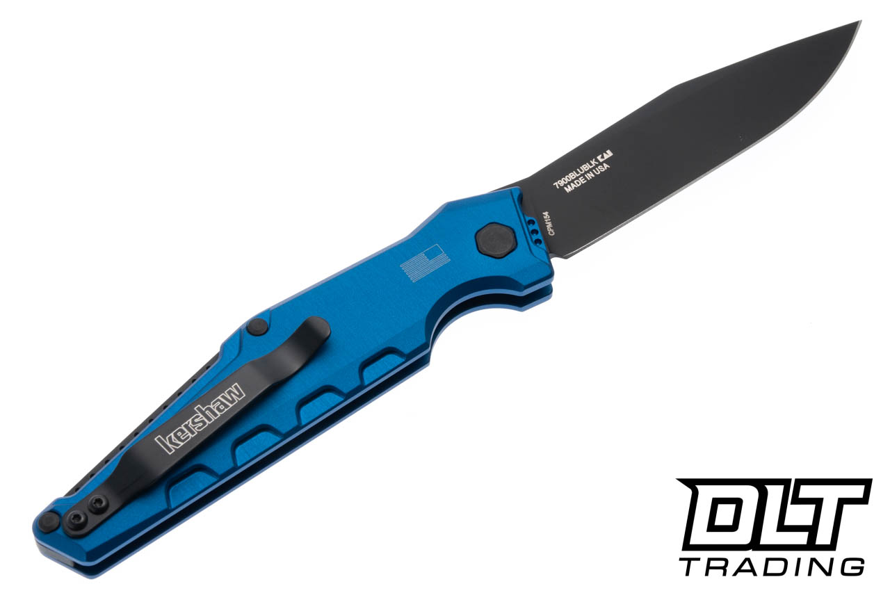 Kershaw Launch 7 - Blue Aluminum - Black CPM-154 Clip Point Blade