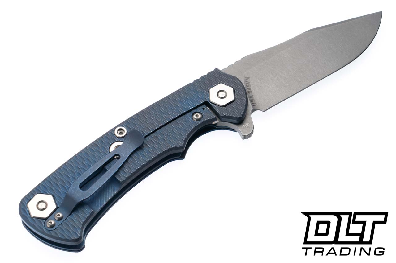 Hinderer Project X Clip Point S45VN - Battle Blue Anodized