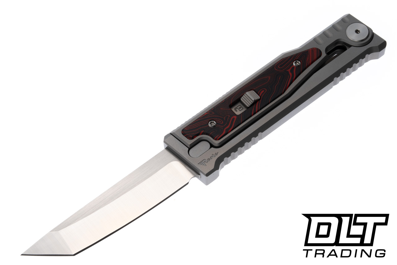 Reate EXO-M Elmax All Satin Tanto - Red & Black Damascus G-10