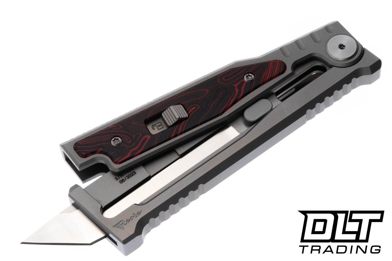 Reate EXO-M Elmax All Satin Tanto - Red & Black Damascus G-10