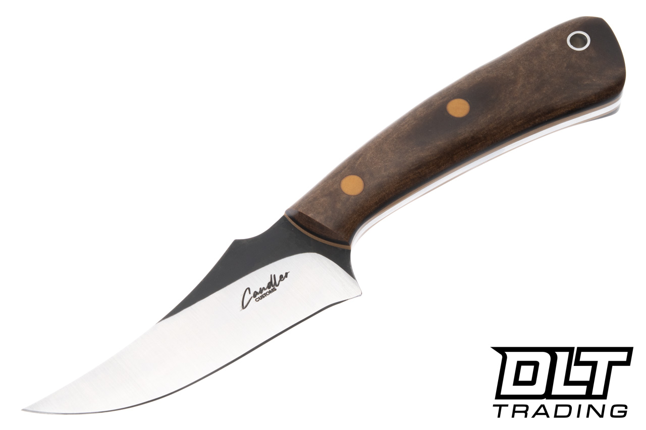 Candler Customs Sharpfinger - Mocha Paper Micarta - Butterscotch