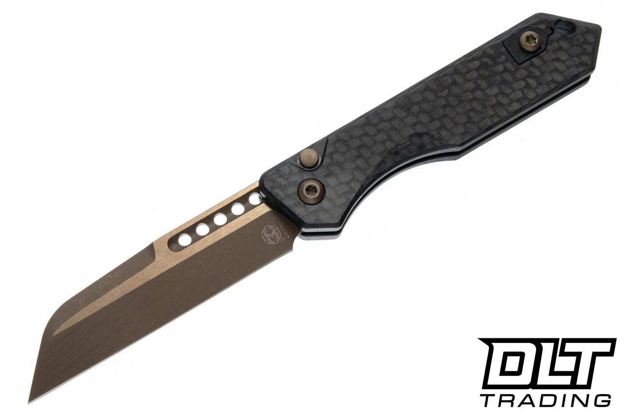 Heretic Jinn Auto - Wharncliffe Bronze MagnaCut Blade - Carbon