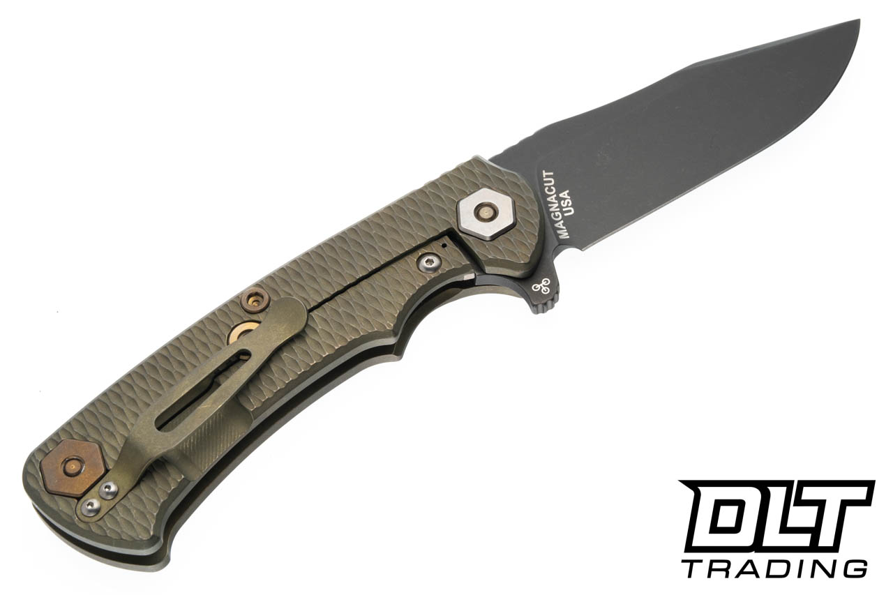 Hinderer Project X Clip Point MagnaCut - Battle Green Titanium
