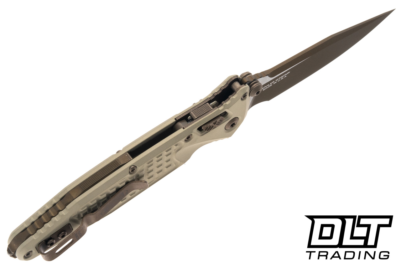 Microtech Socom Ram-Lok - Champagne Gold Frag Handle - Two Toned