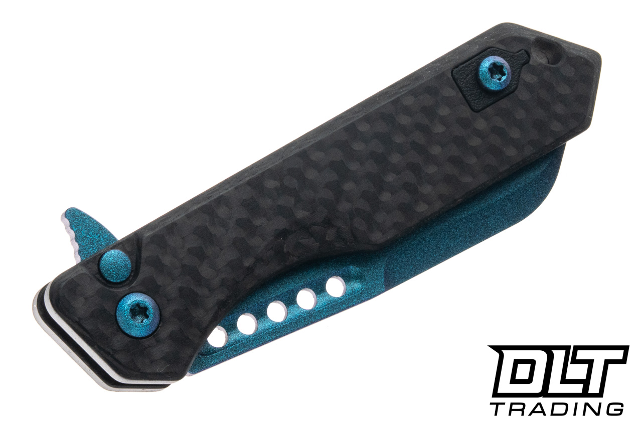 Heretic Jinn Manual - Metallic Teal MagnaCut Blade - Carbon Fiber