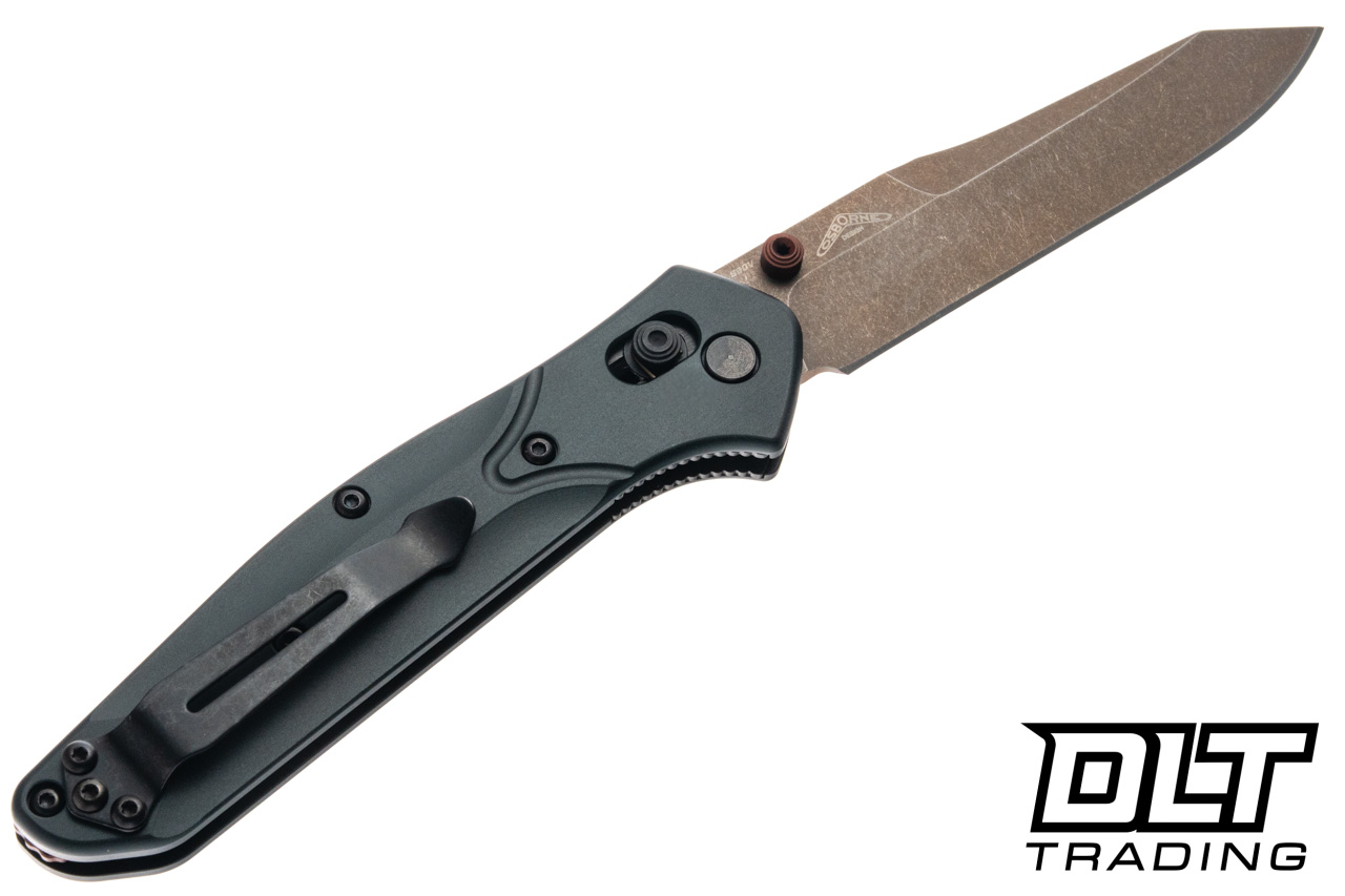 Benchmade Osborne 940FE-2601 - Taiga Green Aluminum - FDE Coated