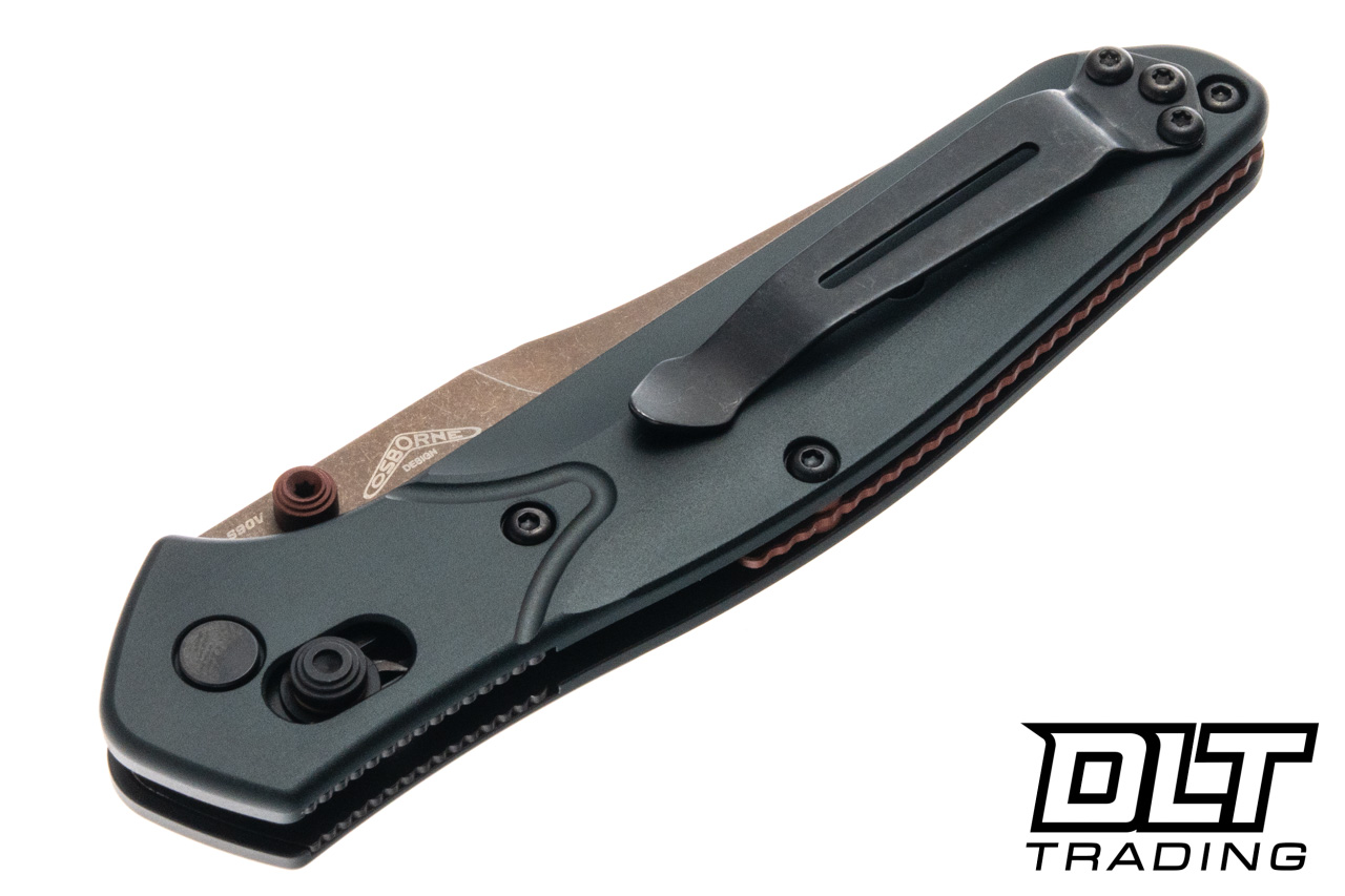Benchmade Osborne 940FE-2601 - Taiga Green Aluminum - FDE Coated