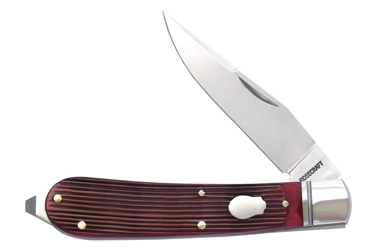 RoseCraft Blades Appalachian Jack - Red Barnboard Jigged Bone