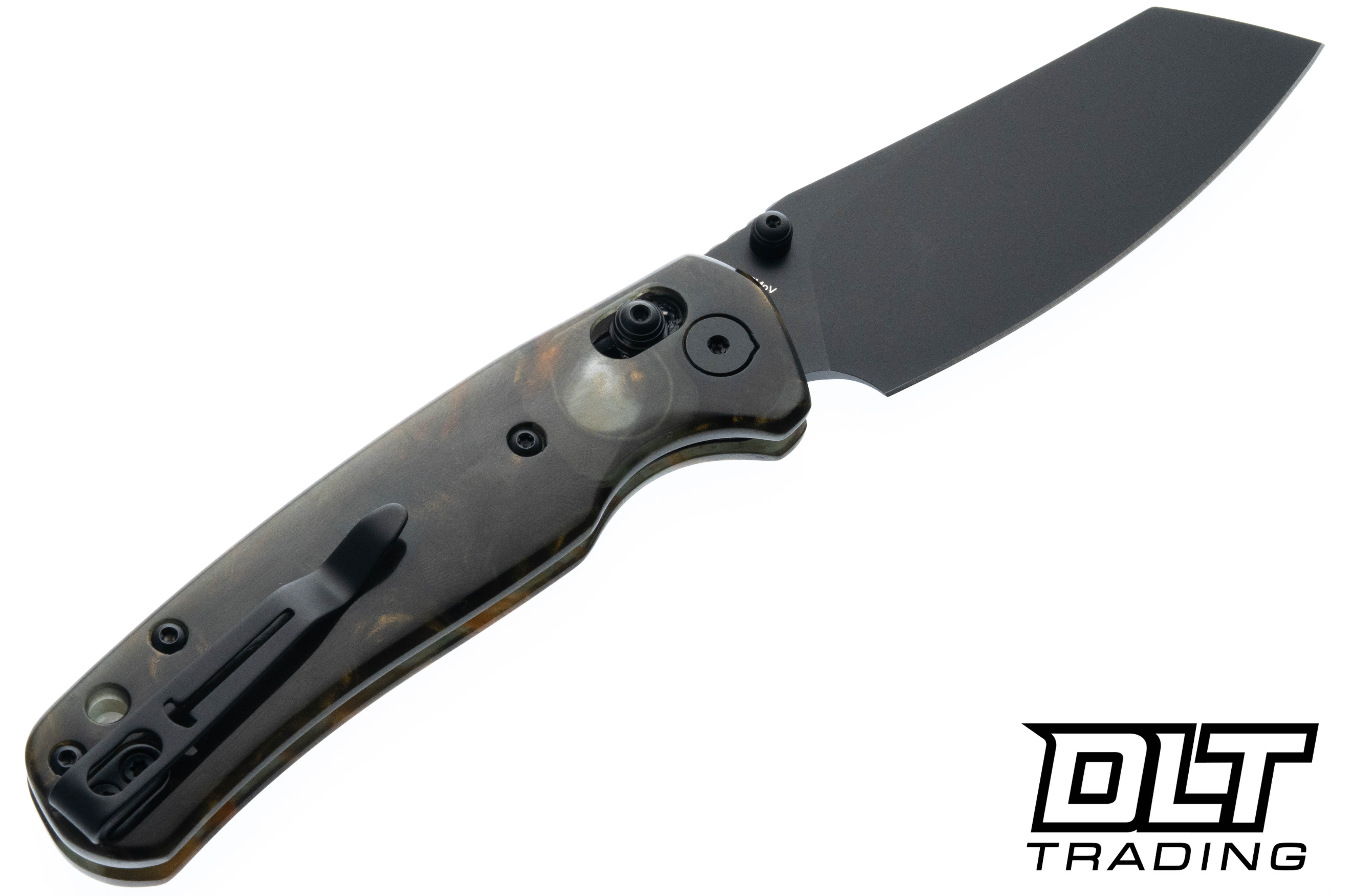Bestechman Cicada's Wing - Brown Resin - Black PVD 10Cr15MoV Blade