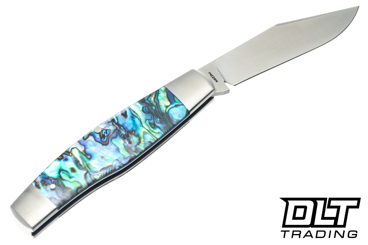 Jack Wolf Knives Stockman - Abalone - Satin 14C28N Blade - DLT Trading